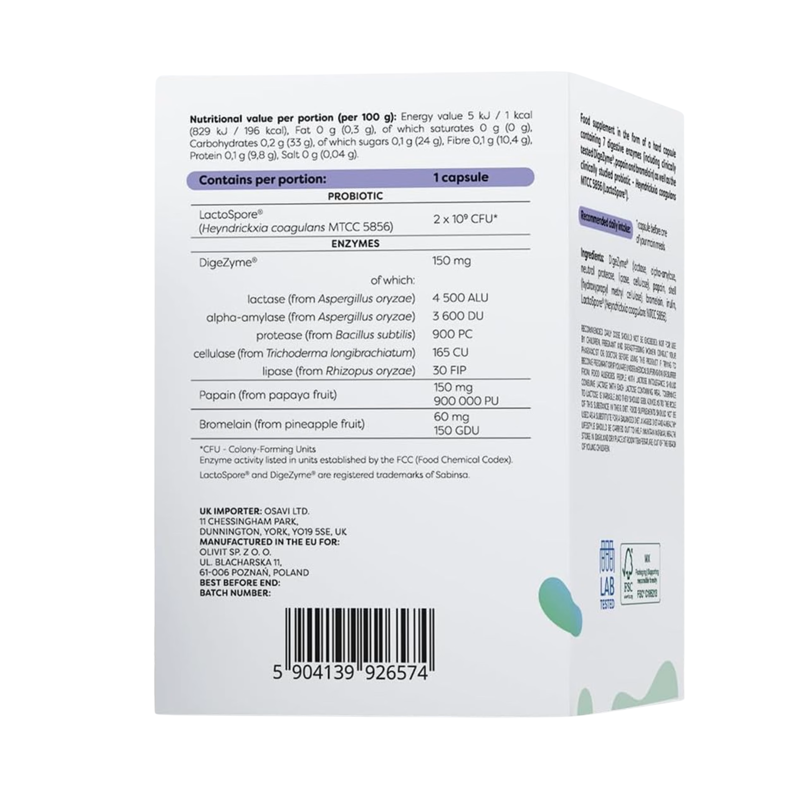 Osavi Digestive Enzymes + Probiotic 60 kapsula - Image 2
