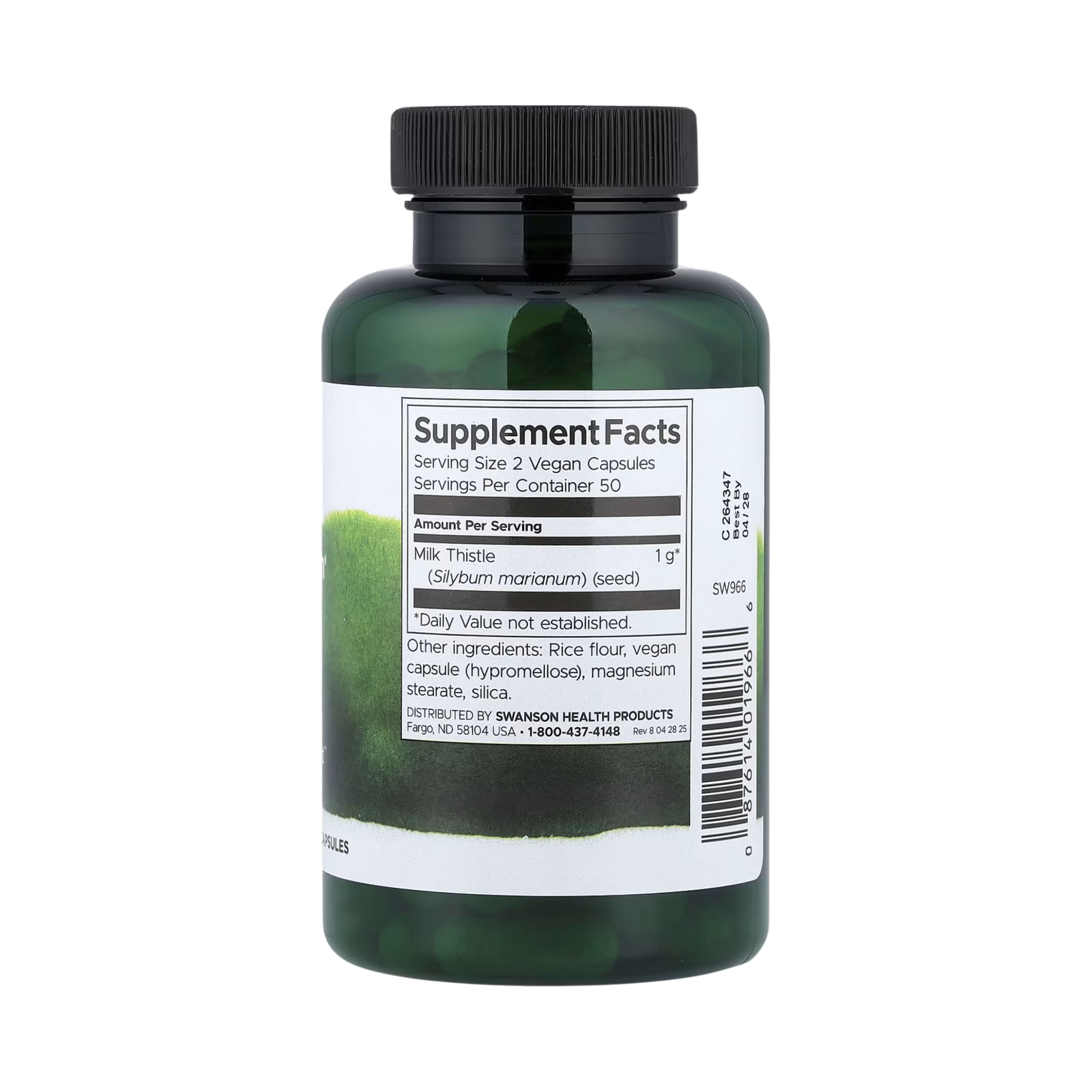 Swanson Milk Thistle 500mg 100 kapsula - Image 2