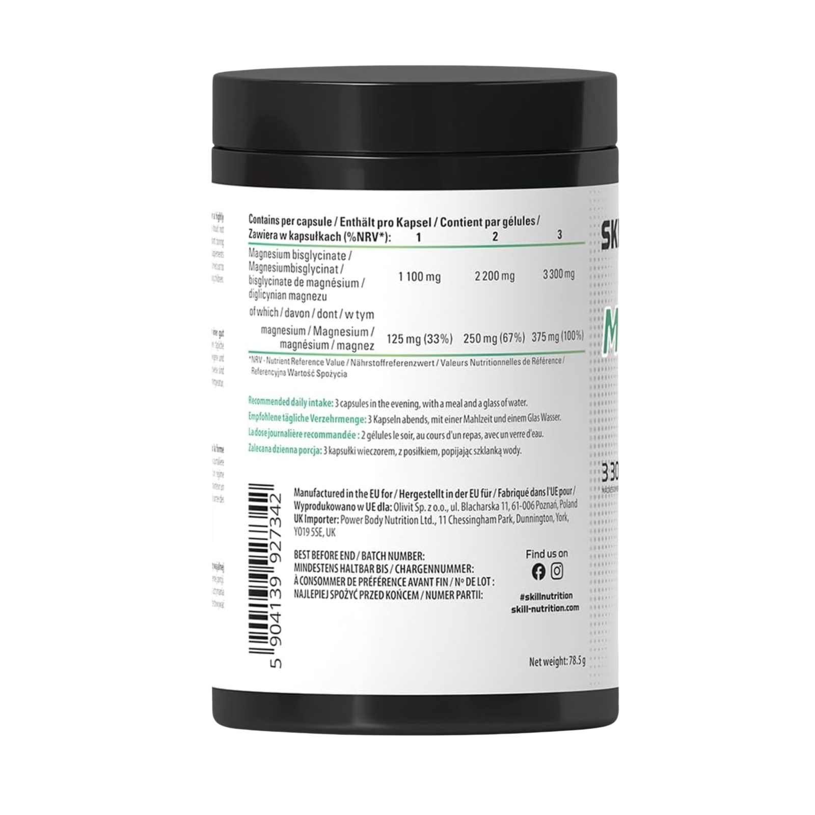 Skill Nutrition Magnesium Bisglycinate 60 kapsula - Image 2
