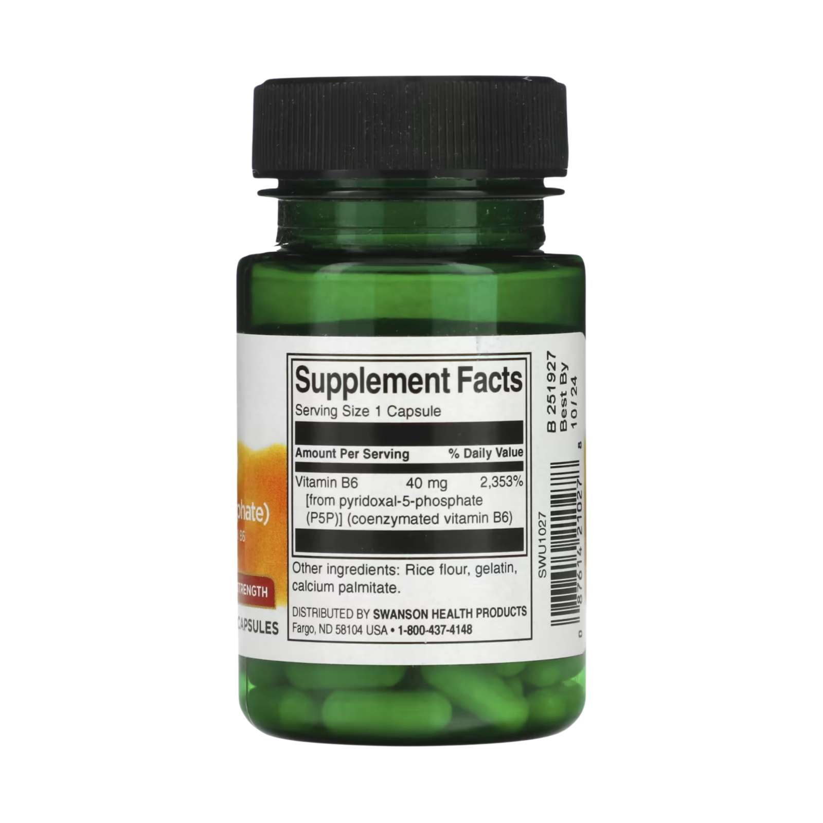 Swanson P-5-P Coenzymated Vitamin B6 40mg 60 kapsula - Image 2