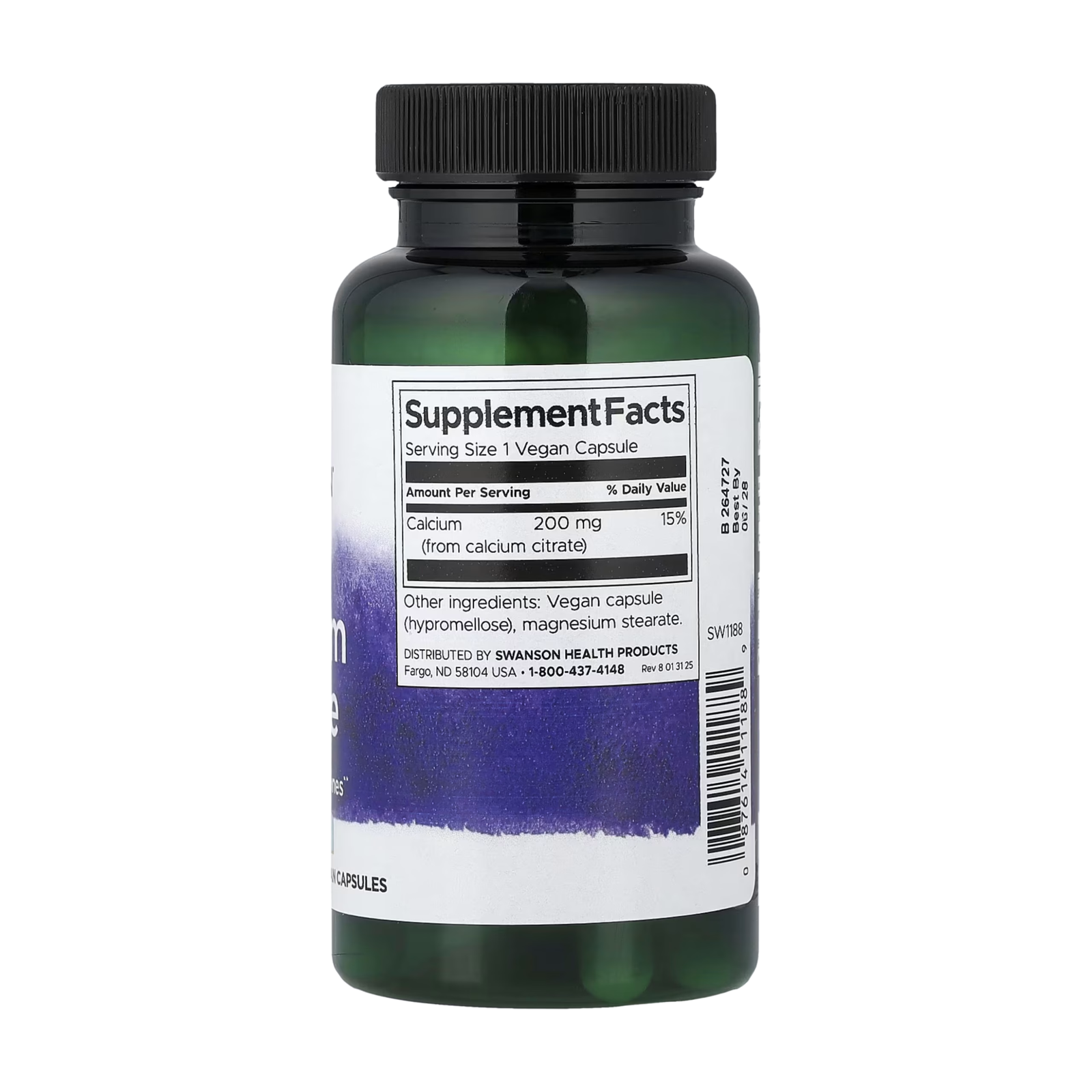 Swanson Calcium Citrate 200mg 60 kapsula - Image 2