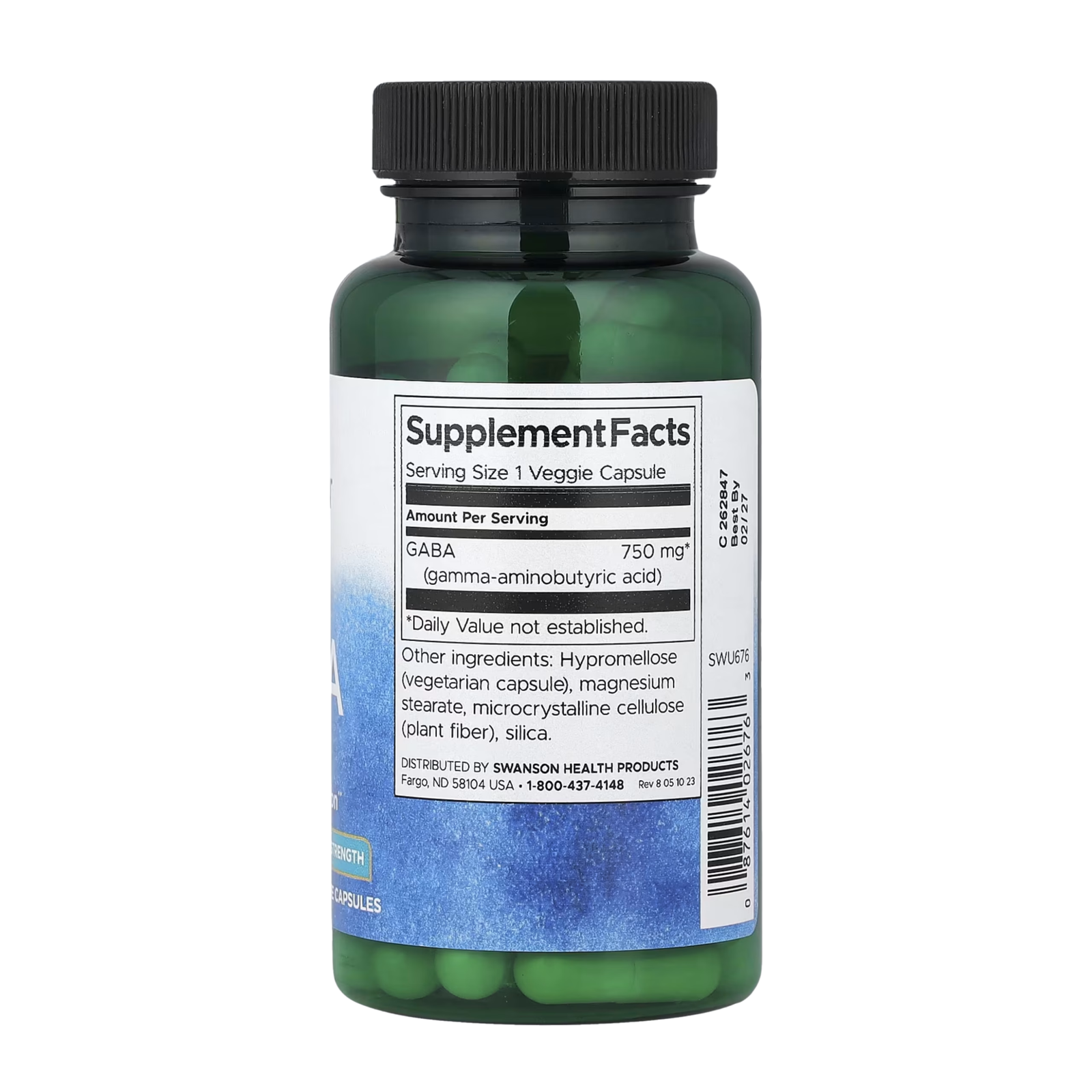 Swanson GABA 750mg Maximum Strenght 60 kapsula - Image 2