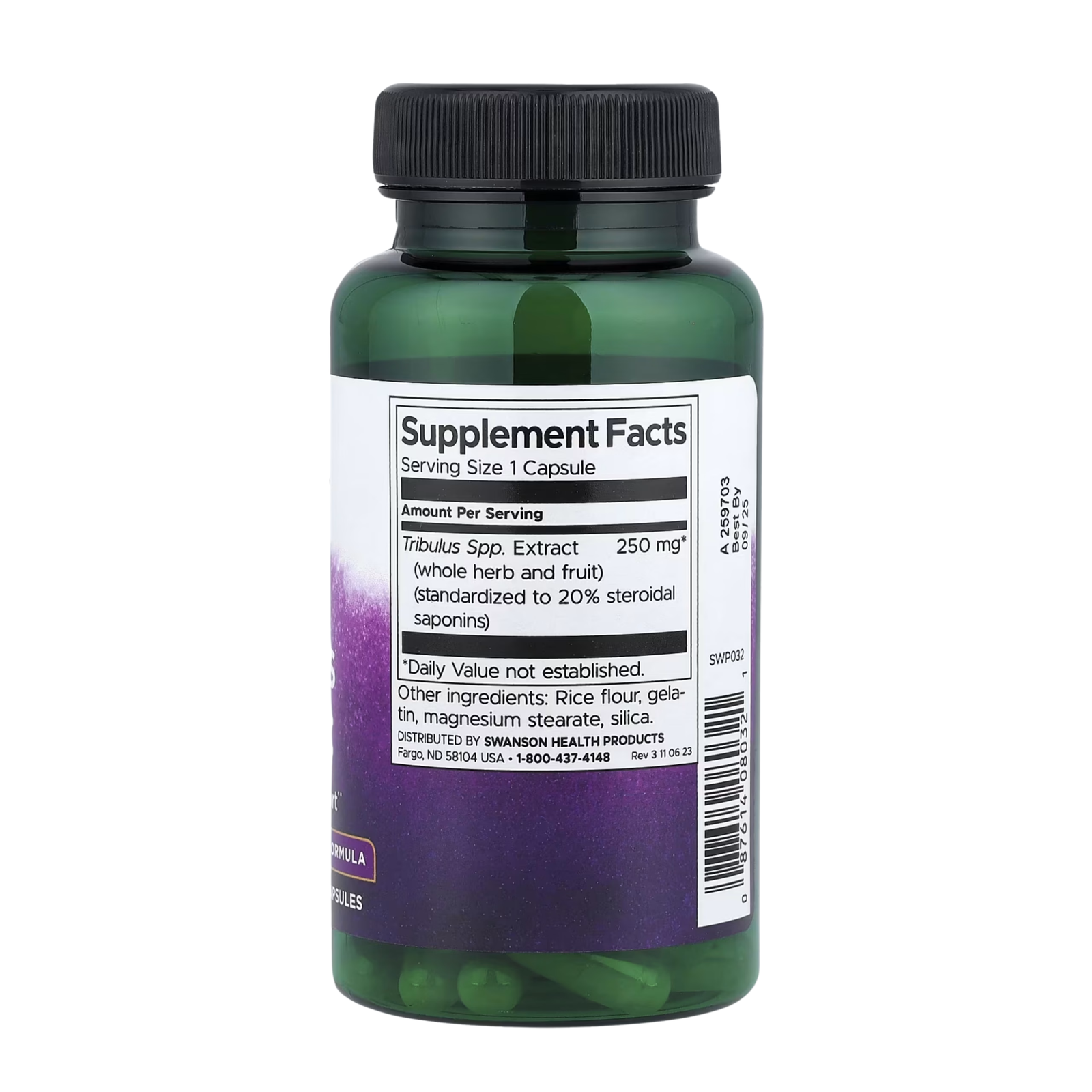 Swanson Mega Tribulus Extract 250mg 60 kapsula - Image 2