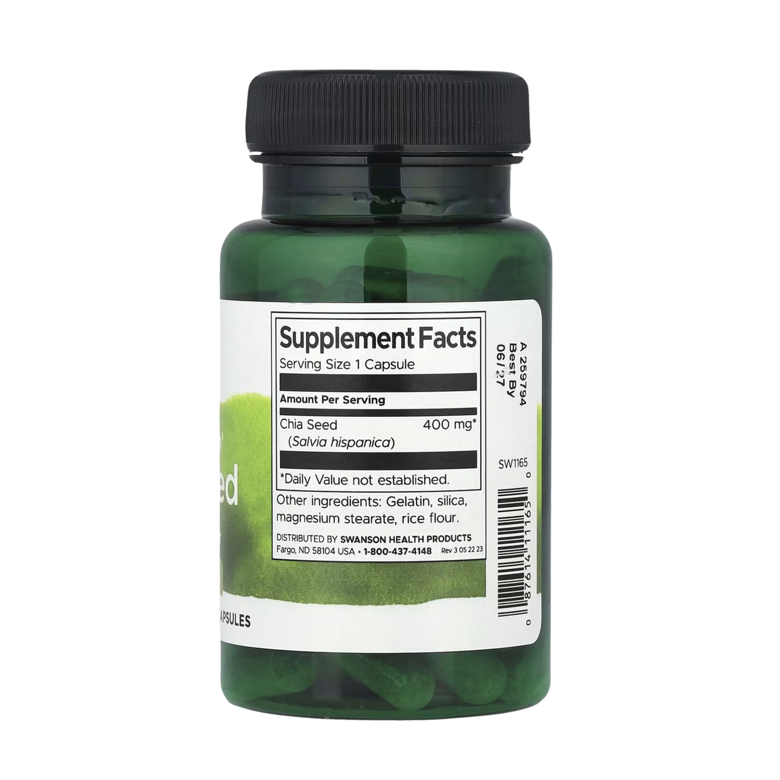 Swanson Chia Seed 400mg 60 kapsula - Image 2