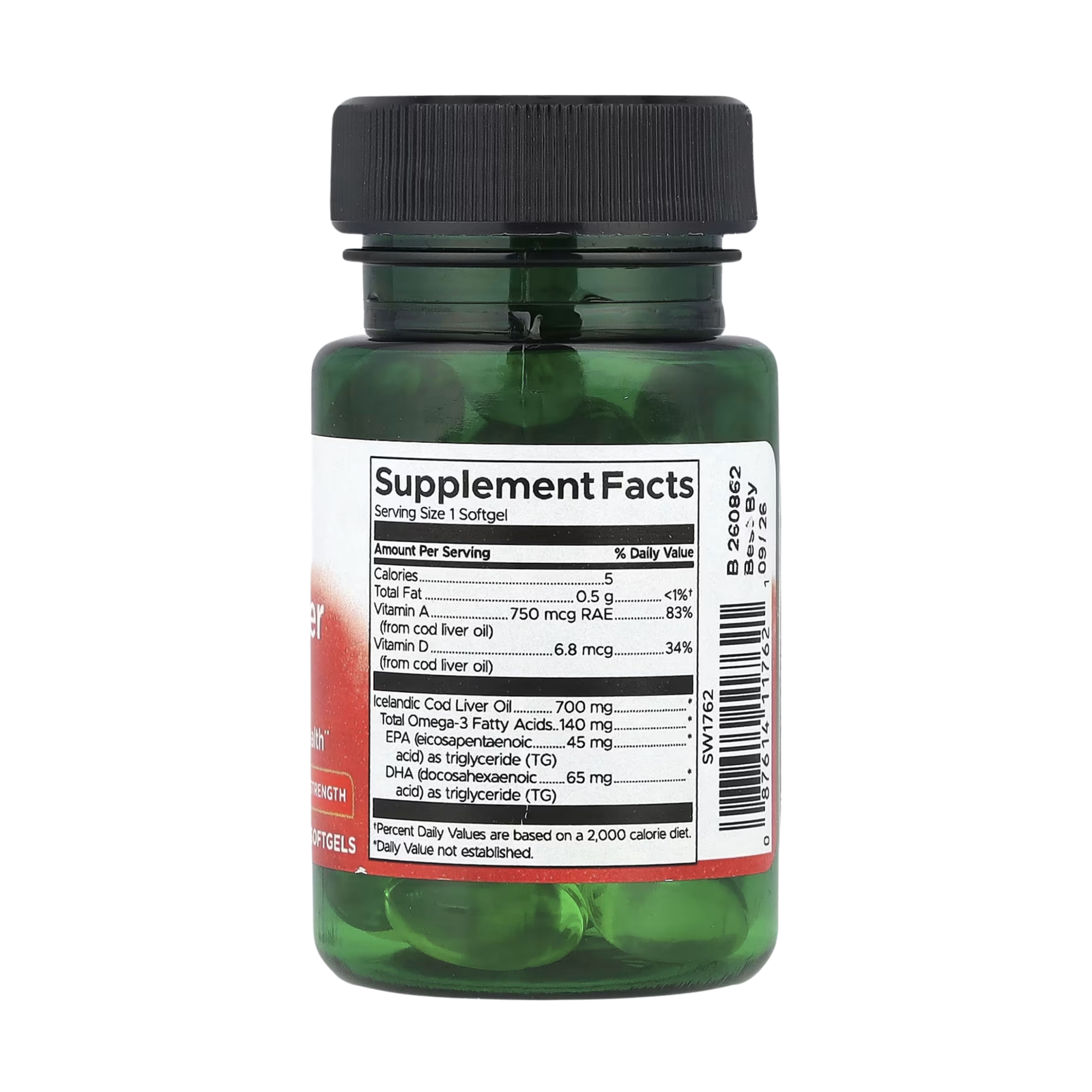Swanson Cod Liver Oil 30 kapsula - Image 2