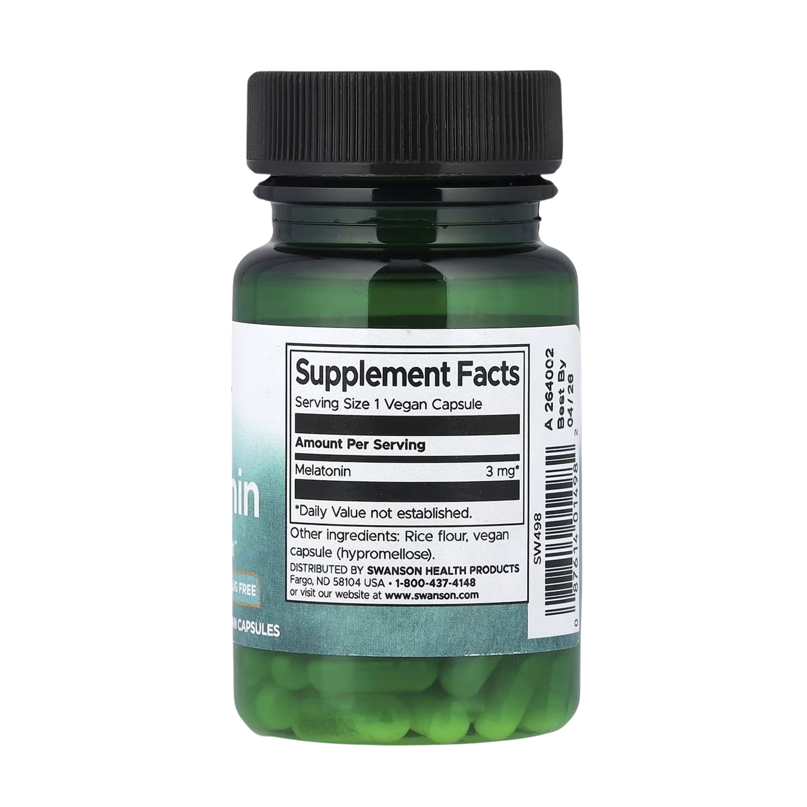Swanson Melatonin 3mg 60 kapsula - Image 2
