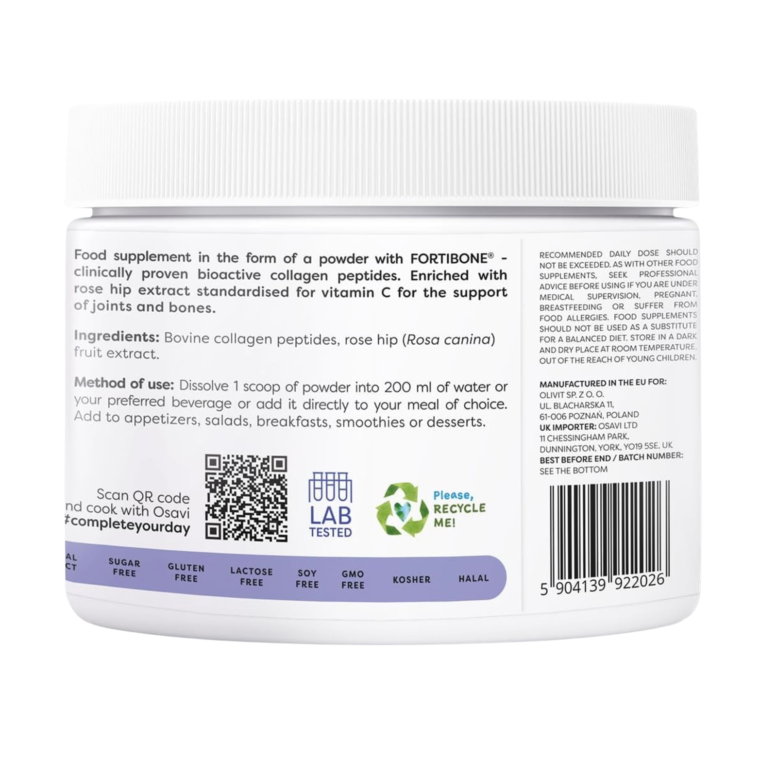 Osavi Collagen Peptides for Joint and Bones 153g - Image 3